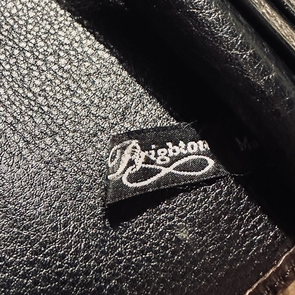 Brighton Elegant Black and Brown Croc-Embossed silver heart crossbody - Picture 9 of 9